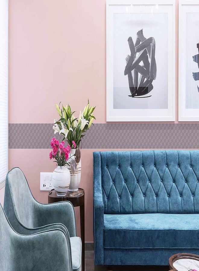 WallDesign ملصق حافة بلاط WallDesign - بنمط نسيج الكابينة - لفة PVC لامعة مقاومة للماء - 3 بوصات × 10 أقدام - لتزيين المطبخ، والبلاط، والأرضيات، والأبواب، وجدران الحمامات - Image 4